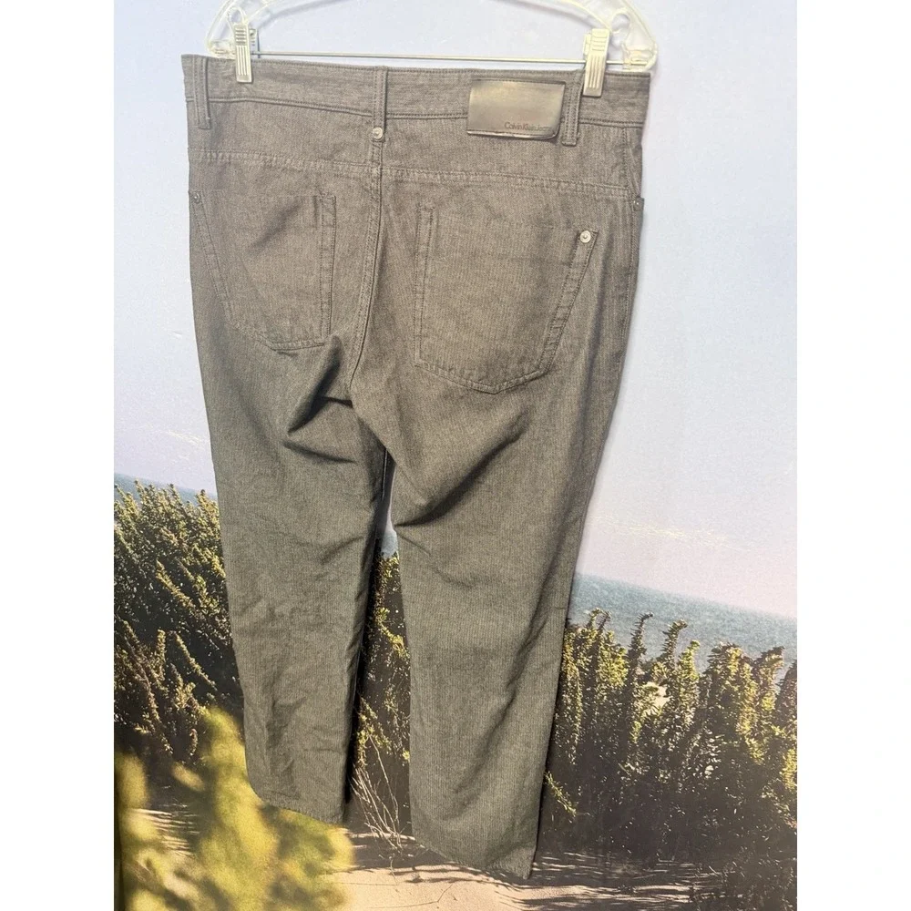 Calvin Klein Jeans Mens Jeans‎ 34x32 Gray Herringbone Straight Leg Denim Cotton